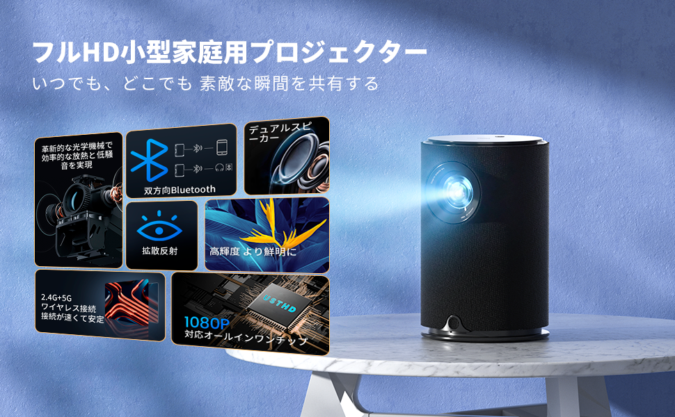 Ifanr NX1 Pro】手のひらサイズの円筒形が特徴的。フルHDのネイティブ