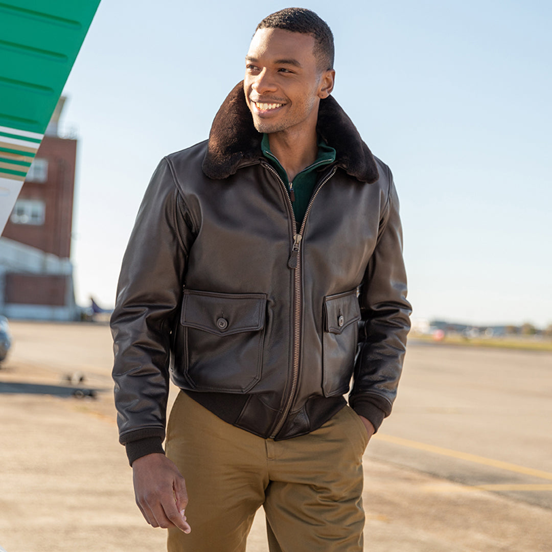 G-1 Bomber Jacket with Mouton Fur Collar | Cockpit USA