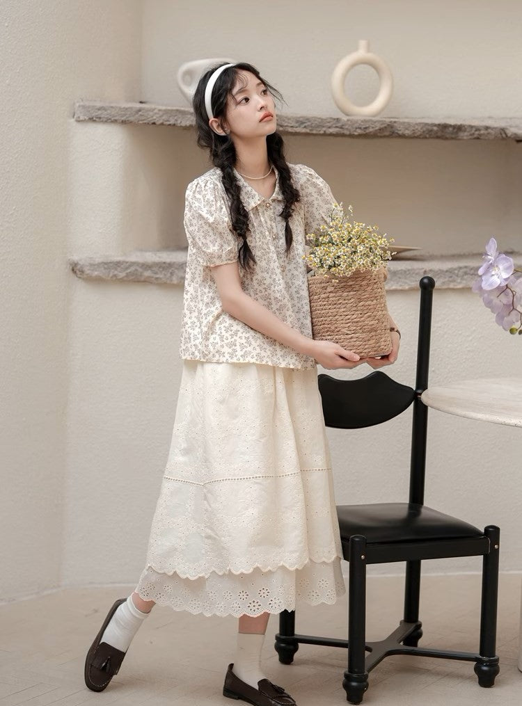 花屋さんのお姉さんが着ていたレイヤード刺繡スカート_N2802 – coko tokyo