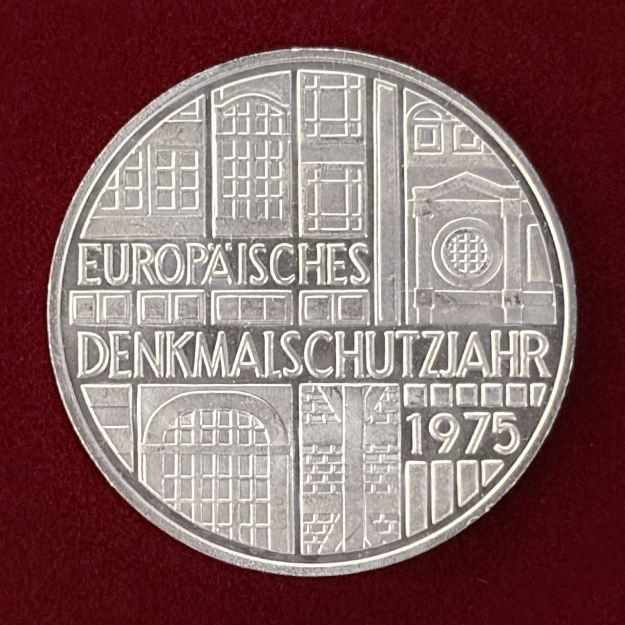 西ドイツ】ヨーロッパ歴史建造物保護年 5マルク 銀貨 1975［B-0000613