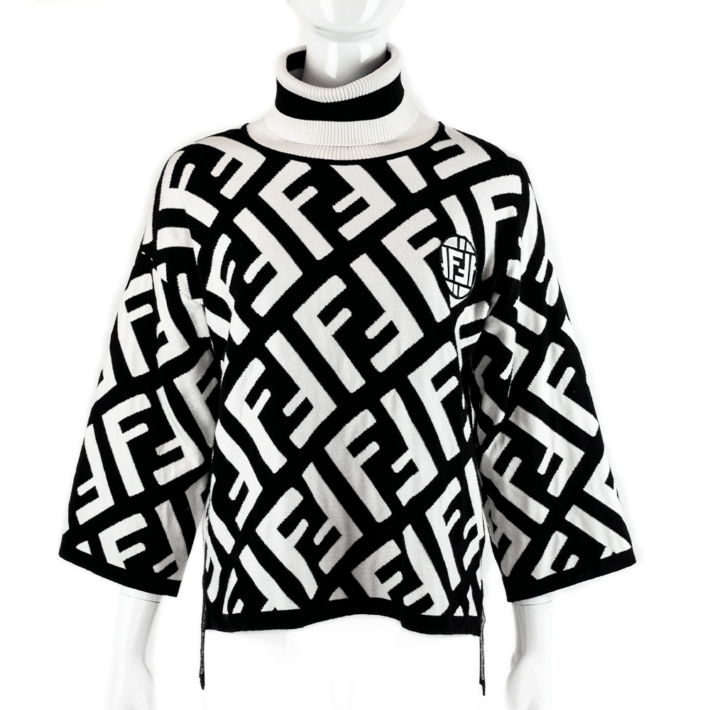 Fendi Black and White Logo Sweater | DBLTKE Luxury Consignment