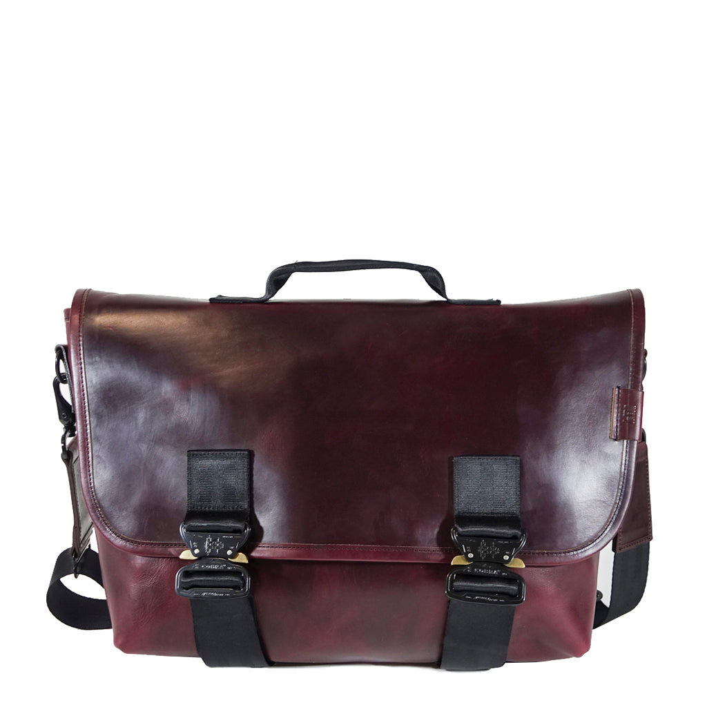Recon Messenger Bag | Horween Burgundy OxBlood Leather – DEFY