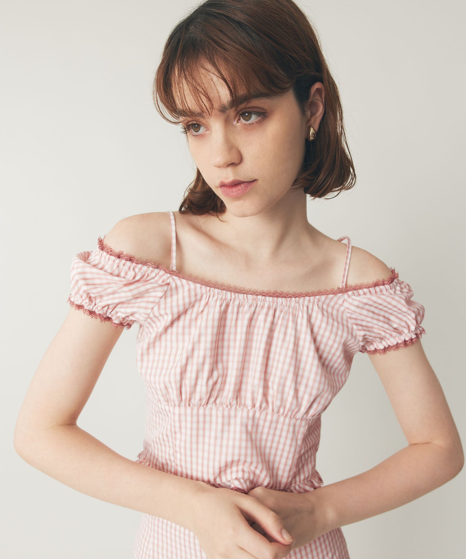 ギンガムチェックブラウス