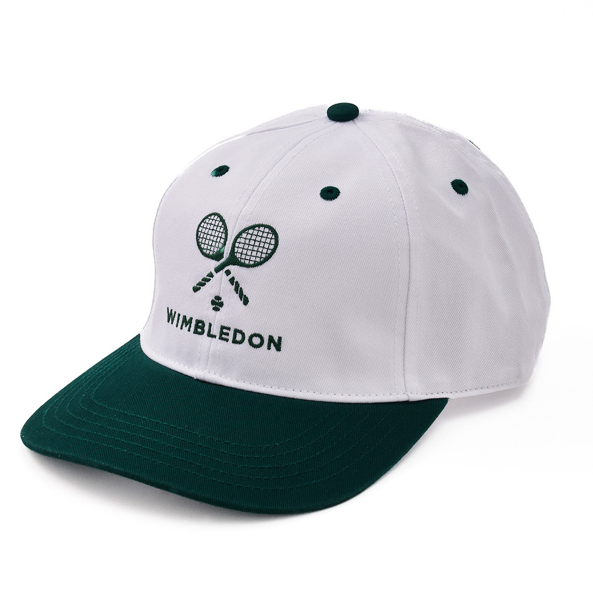 ウィンブルドン】キャップ クロスラケットロゴ コントラストピーク