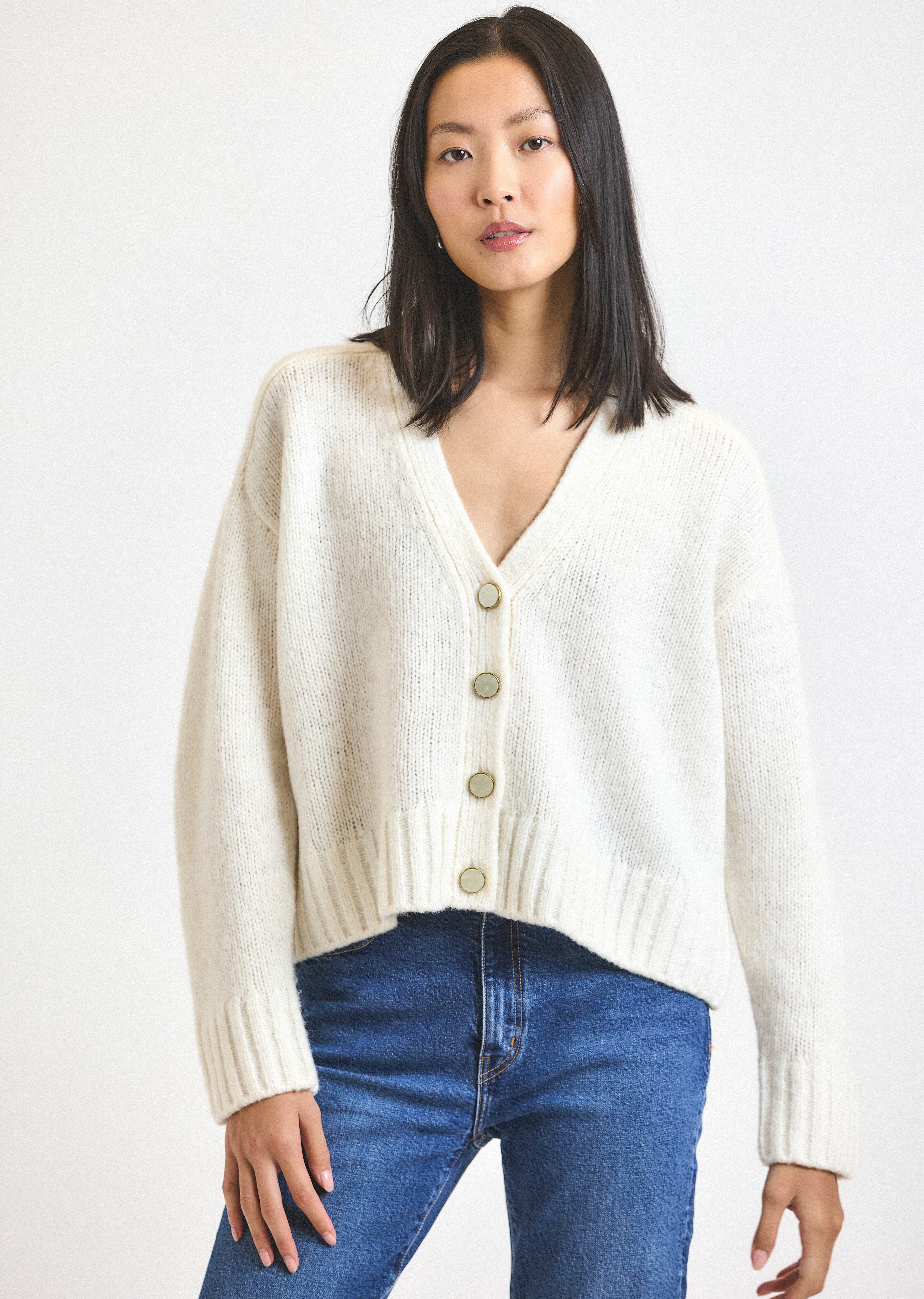 Lailah Oversized Cardigan - Ivory – Derek Lam