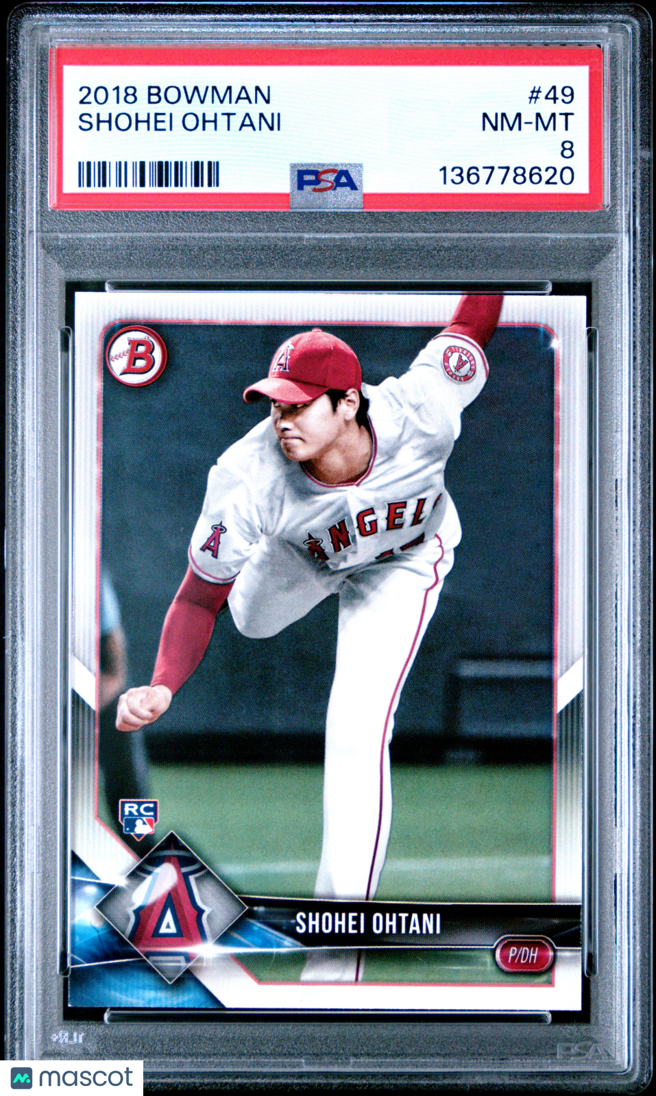 2018 Bowman Shohei Ohtani Rookie #49 PSA 8 Los Angeles