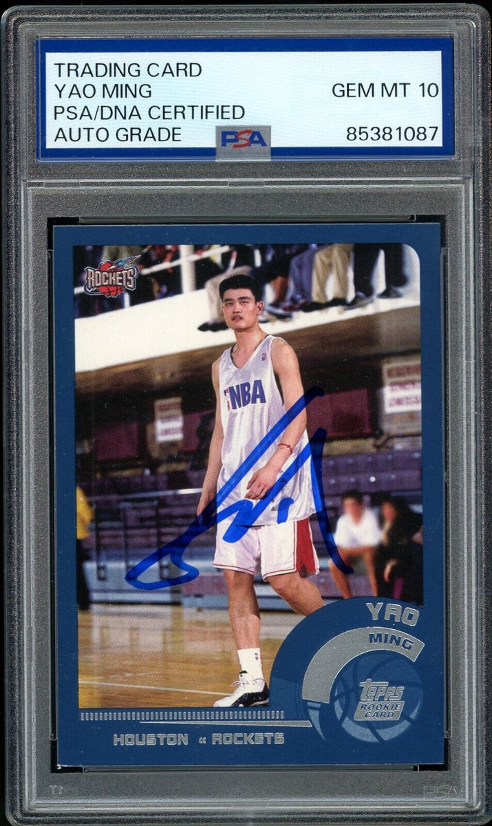 2002-03 Topps #185 Yao Ming RC Rookie On Card PSA/DNA Auto GEM