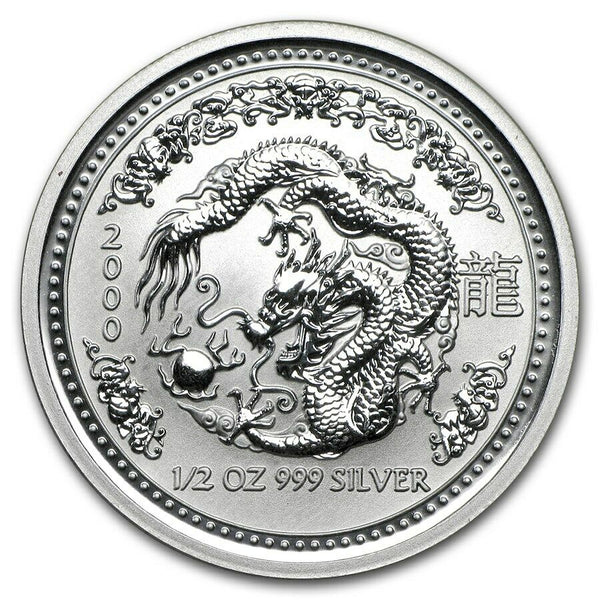 2000 Australia 50 Cents Series 1 Lunar Year of the Dragon 1/2 oz