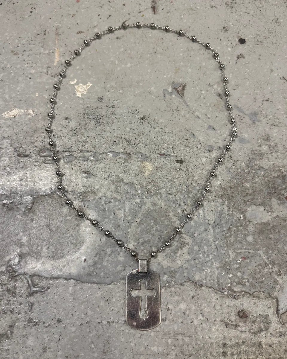 Dolce & Gabbana Cross Sliver Dog Tag Ball Necklace – Dolce Vita Hub