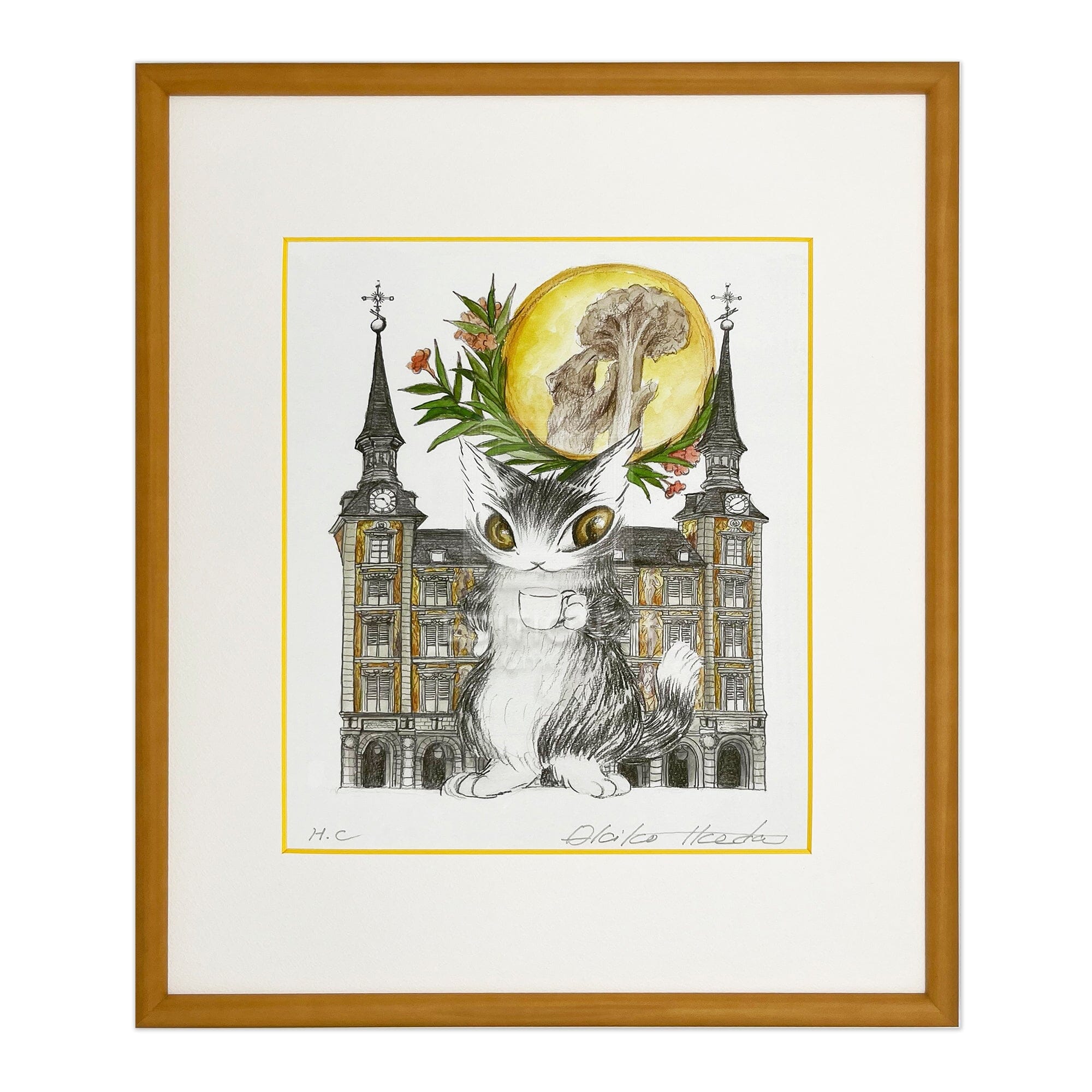 猫のダヤン 88グラフ「マヨール広場」/池田あきこ（直筆サイン入り