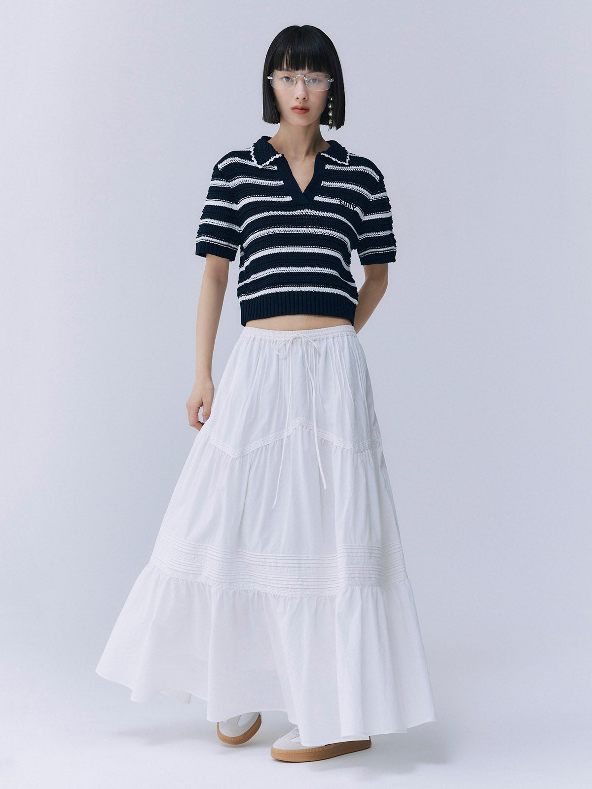 コットンレースロングスカート