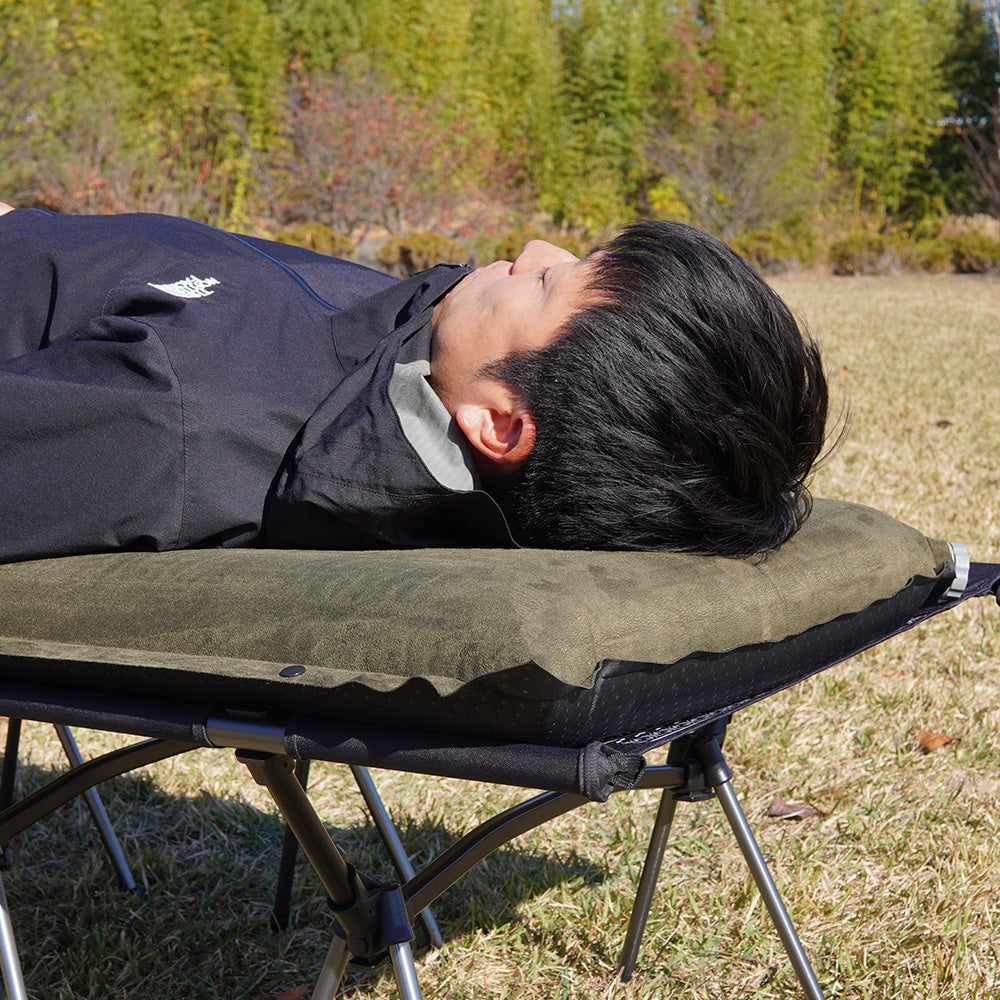 キャンプマット 10cm 自動吸気機能 オートエアバルブ搭載 182cm×57cm