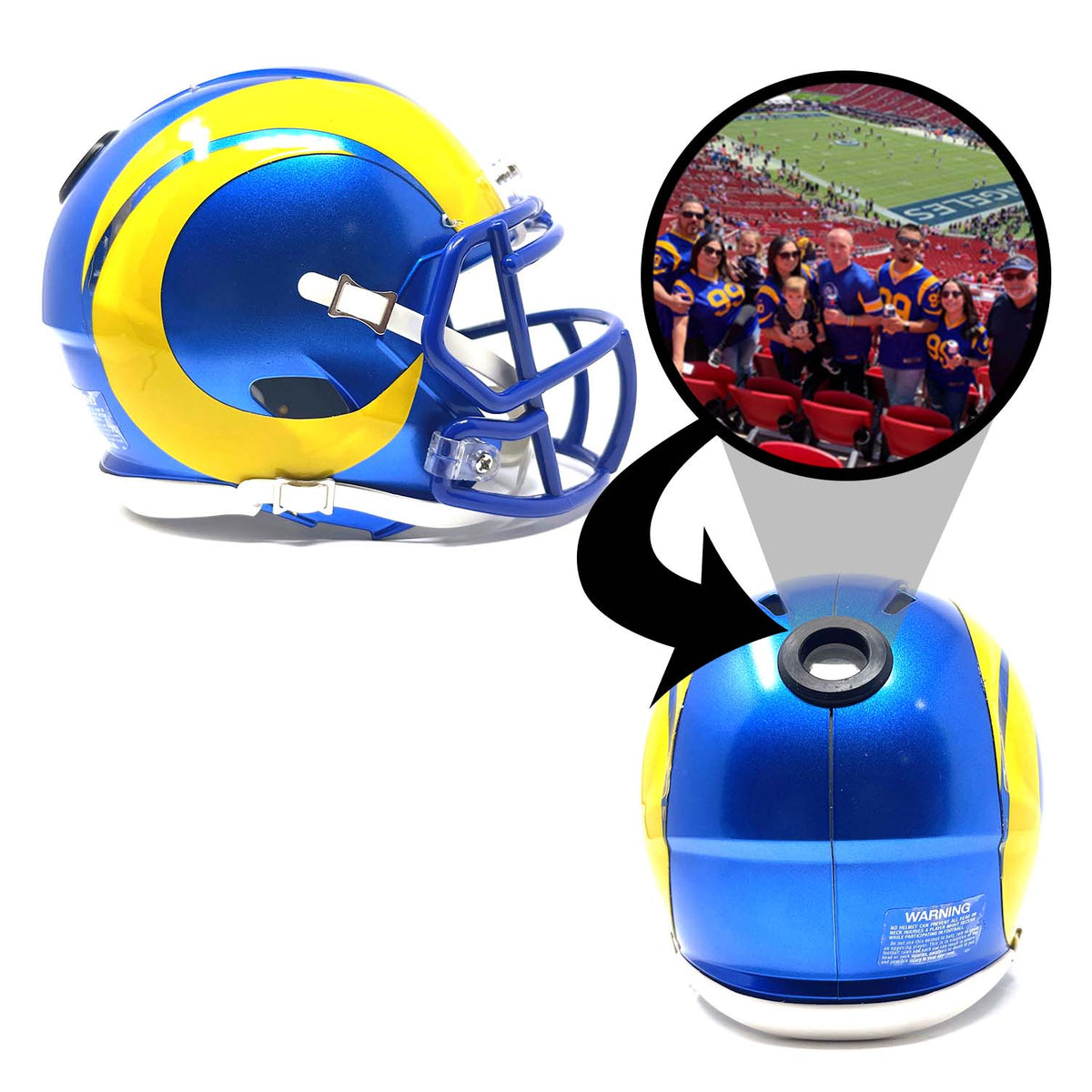 Los Angeles Rams Mini Helmet with Custom Photo | Fanz Collectibles