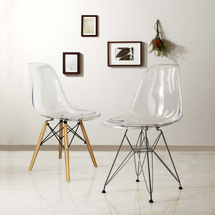 イームズチェア クリアデザイン 椅子 透明 シェルチェア ダイニング