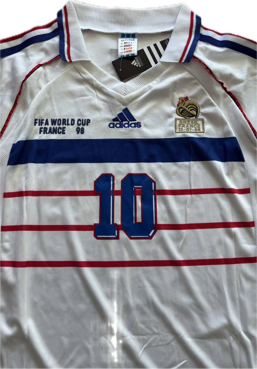 Zinedine Zidane #10 Adidas France 1998 World Cup Final Away Jersey