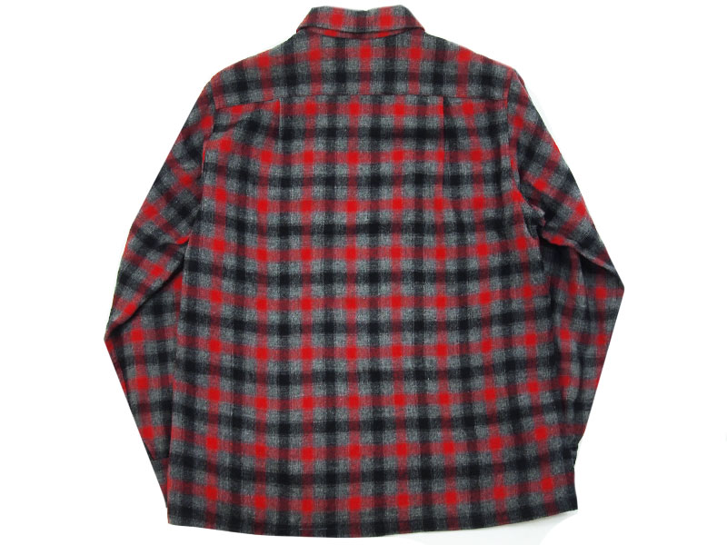 50's PENDLETON ウール チェックシャツ ペンドルトン グレー レッド 灰