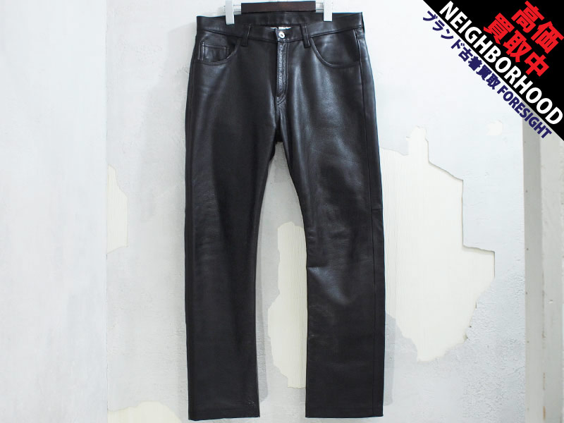 NEIGHBORHOOD 'DEEP MID-L / CL-PT'牛革 レザー パンツ ディープミッド