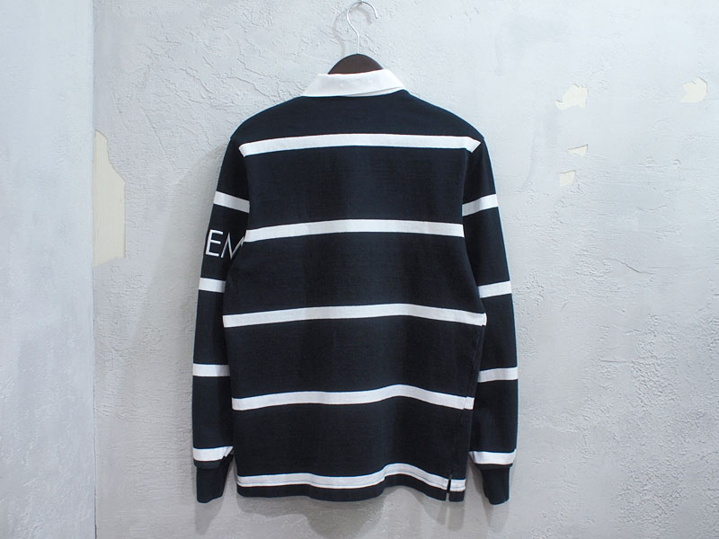 Supreme 'Striped Rugby'ラガーシャツ ラグビーシャツ S 黒 ブラック