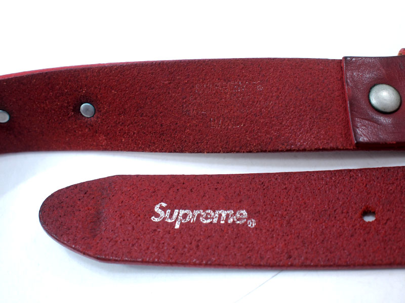Supreme 'Studded Belt'スタッズ ベルト レザー 星 スター STAR 赤