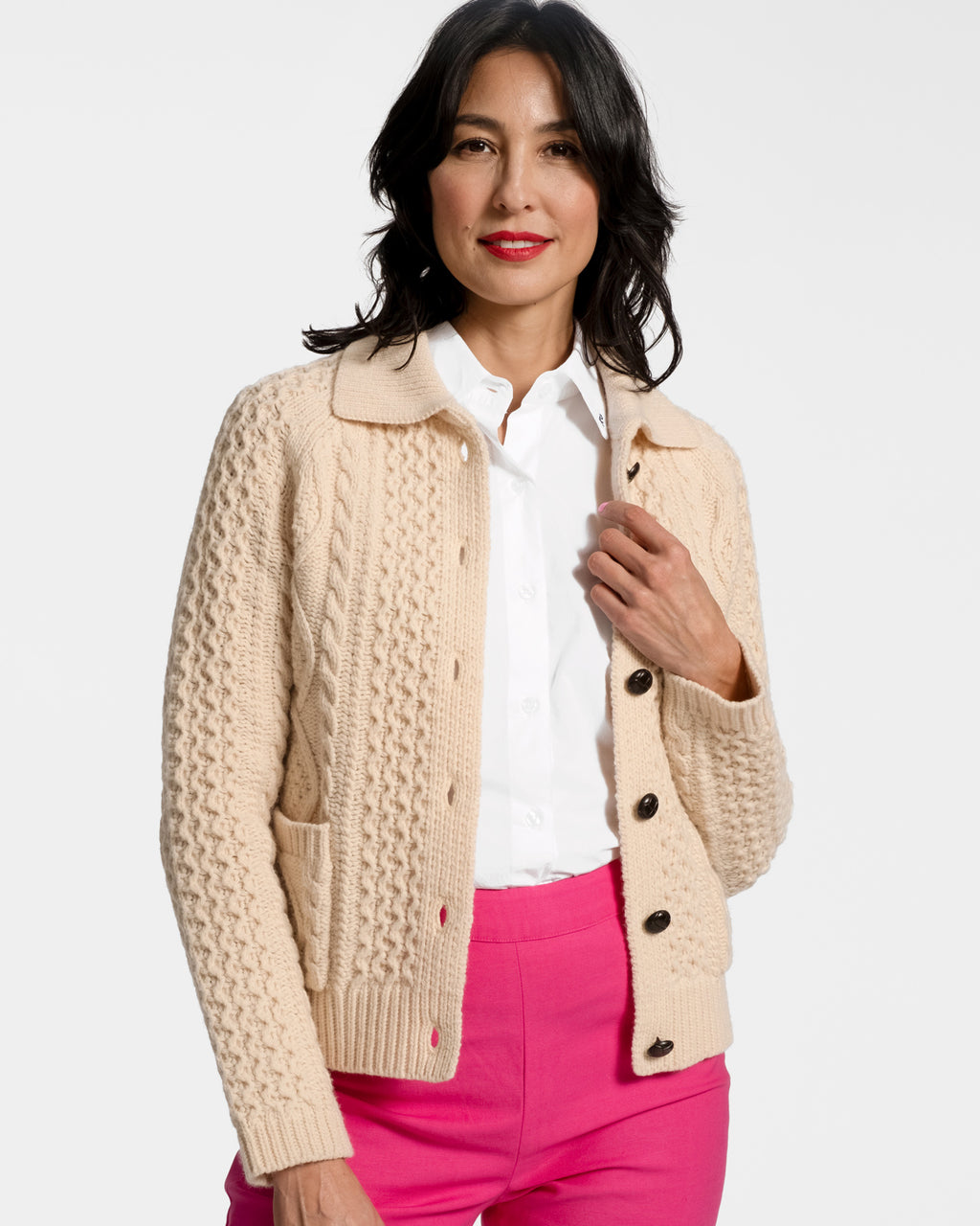 Wool Fisherman Sweater - Women's Cardigan | Frances Valentine