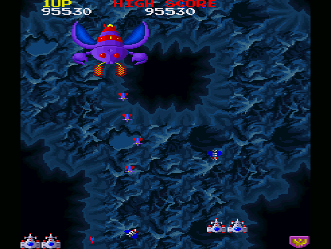 ギャラガ'88 for SHARP X68000 (C)1987 ナムコ, (C)1990 電波新聞社