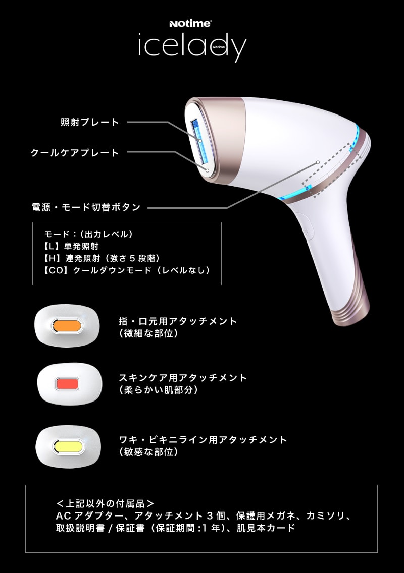アイスレディ 脱毛器 家庭用光美容器 icelady notime エステ IPL脱毛器