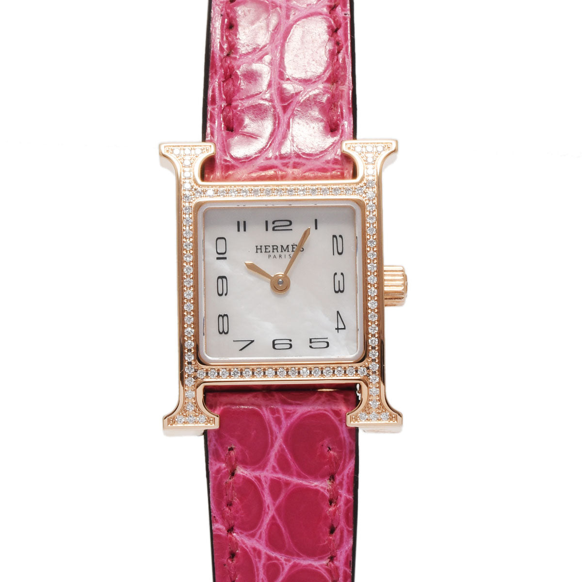エルメス Hウォッチ ミニ ダイヤベゼル レディース 腕時計 HH1.173