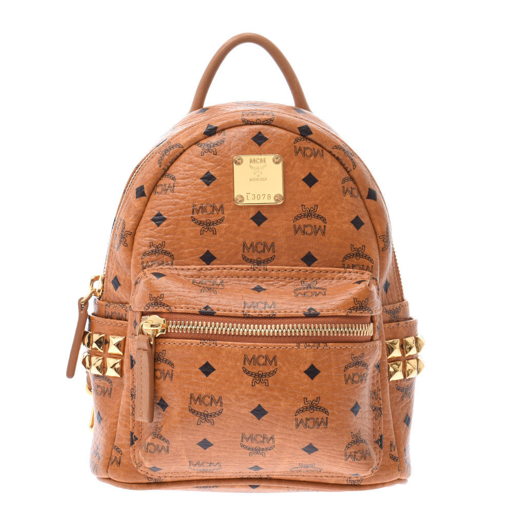 MCM Backpack Mini Study Cognac Women's Curf Rucks Day Pack MCM