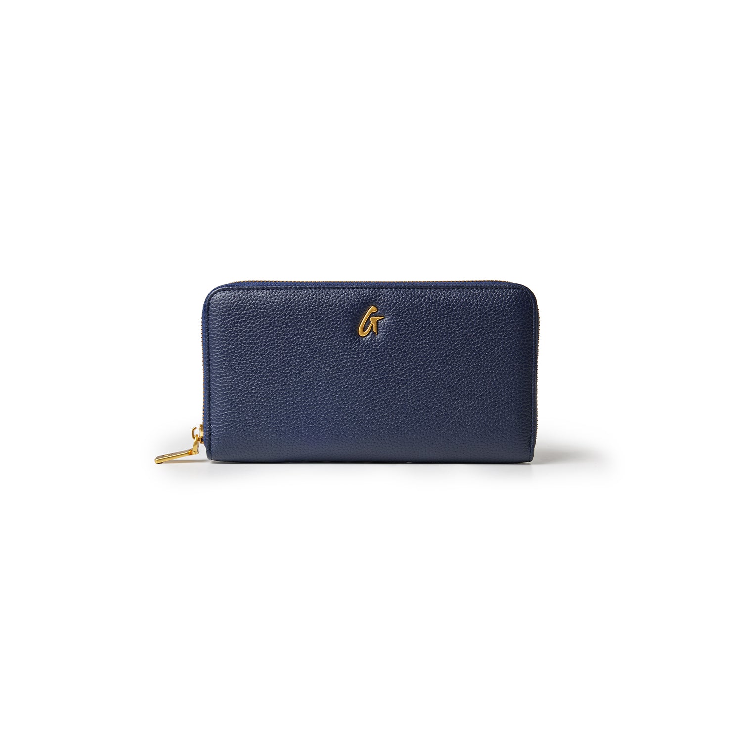 PEBBLE STANDARD WALLET NAVY - Vegan Pebble Leather Wallet with 9