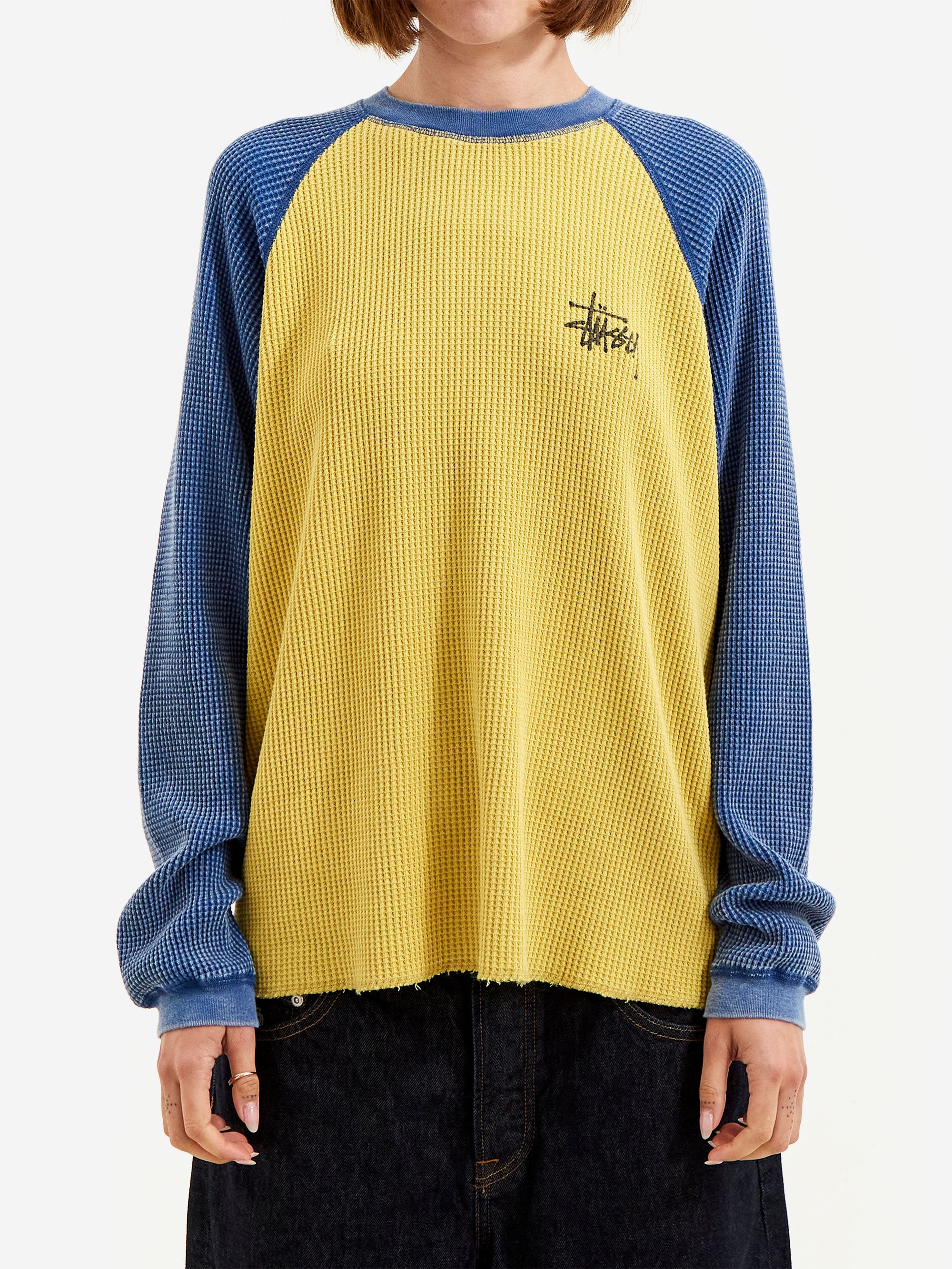 Stussy Raglan Thermal 2 Tone W - Yellow – Goodhood