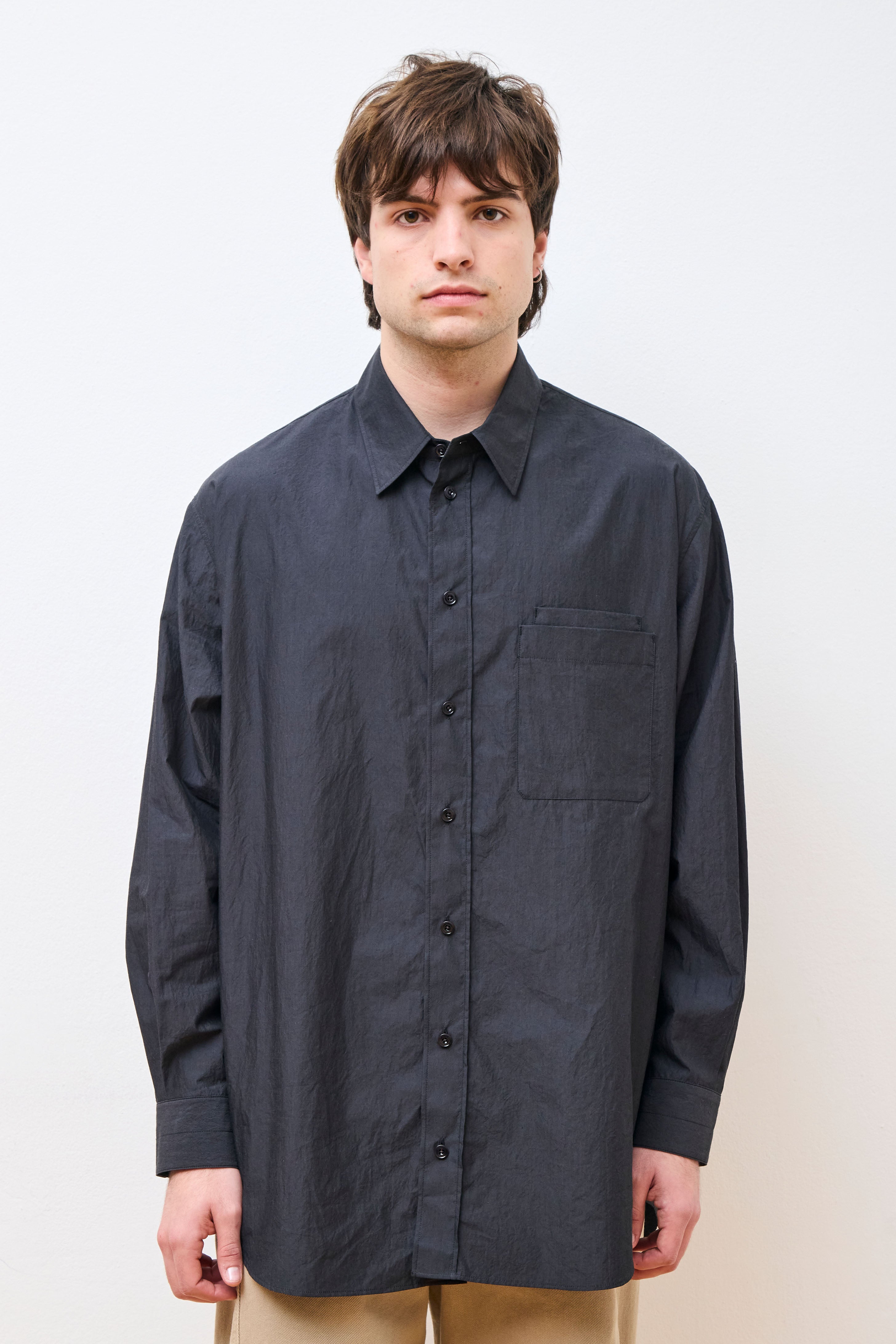 Lemaire Double Pocket Shirt Charcoal