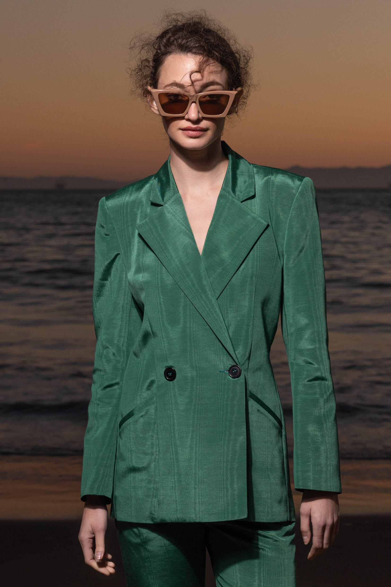 MARINE EXCELLフィッシングスーツ（上下セット） グリーン マリン