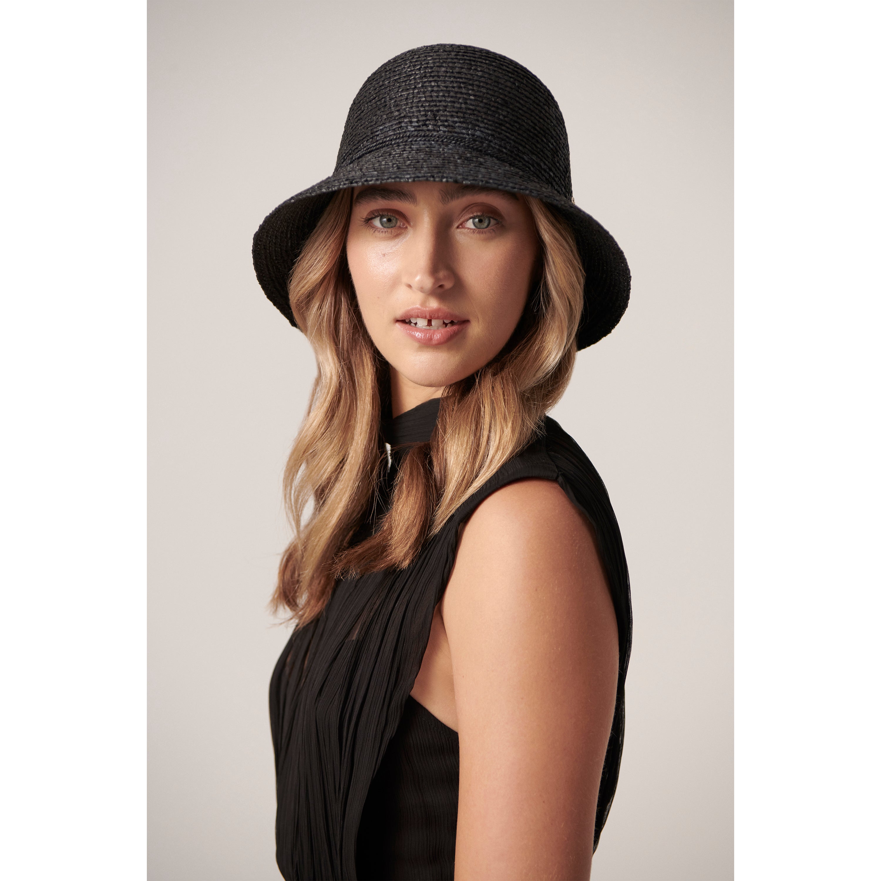 Valence 6 | Women's Raffia Charcoal Hat | Helen Kaminski