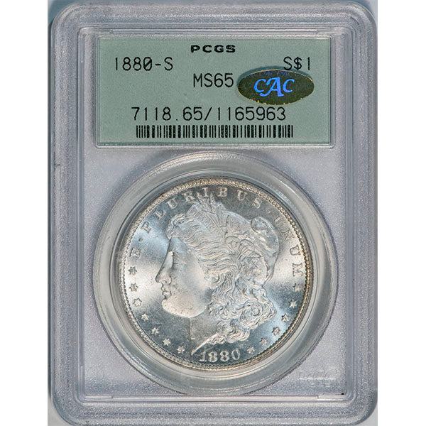 7118) 1880-S $1 PCGS MS65 Gold CAC – HLRC.com