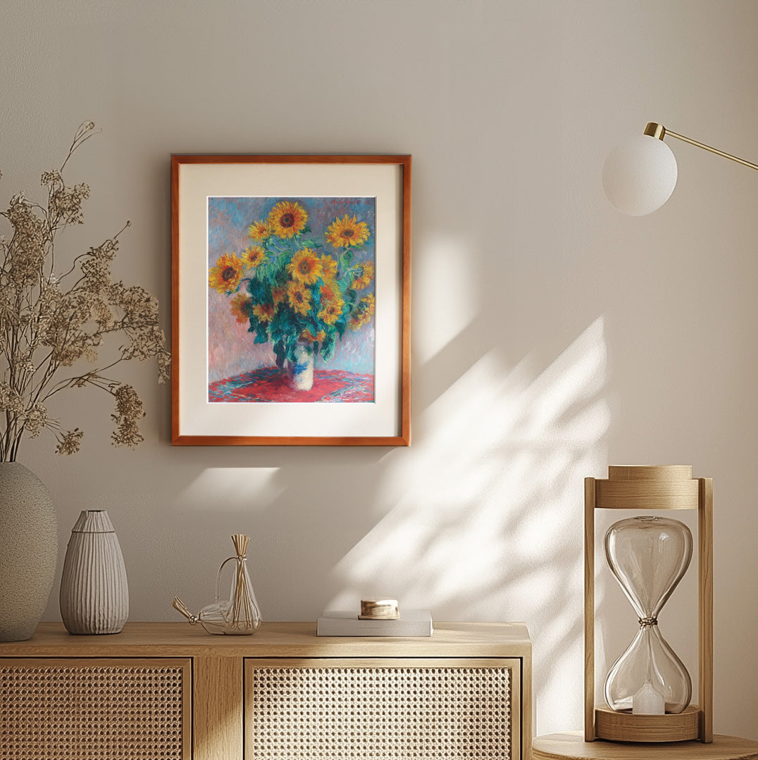 クロード・モネ 「ひまわり」アートポスター（フレーム付き） / Claude