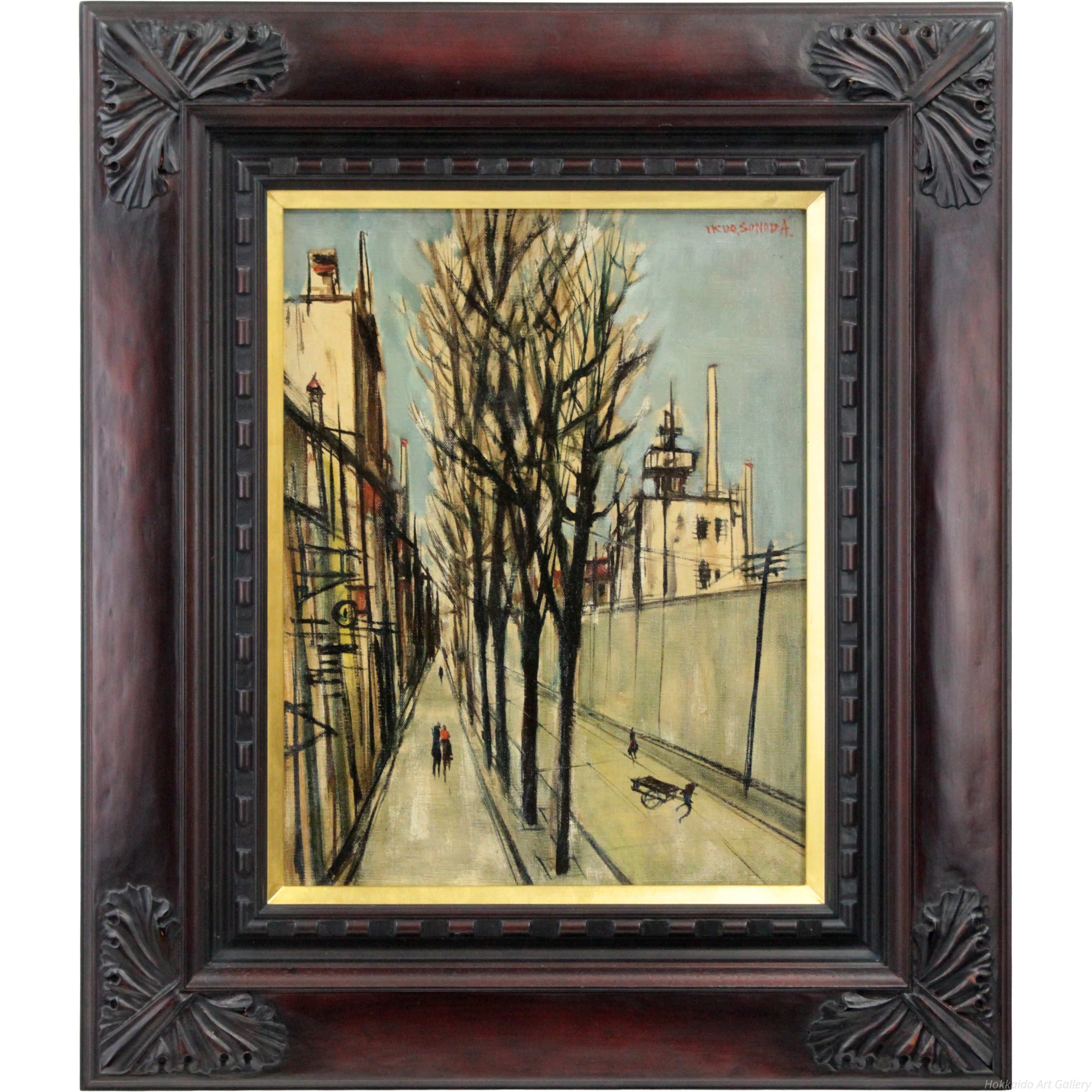 園田郁夫 『風景』 油彩画 - 北海道画廊