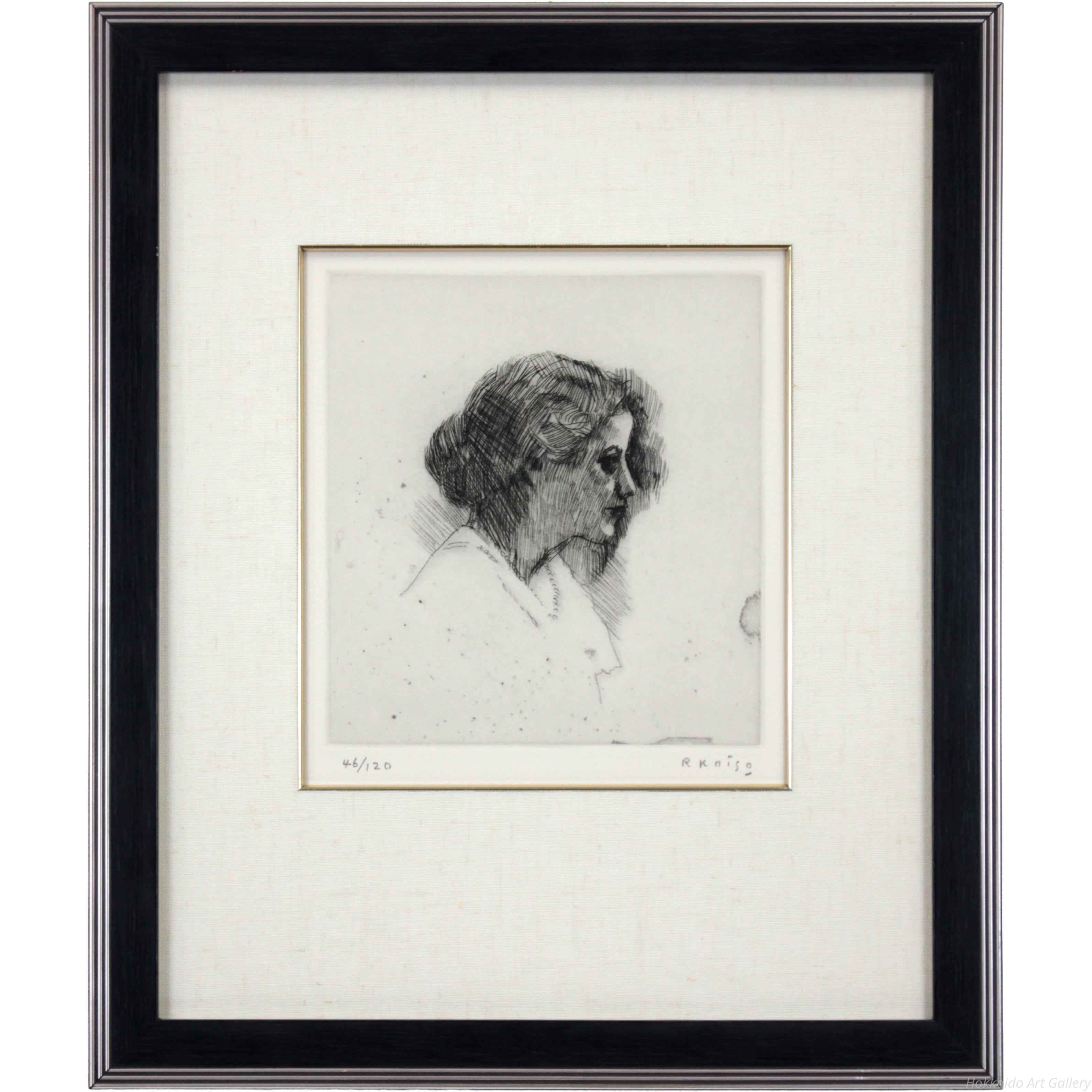 小磯良平 『婦人像B』 エッチング - 北海道画廊