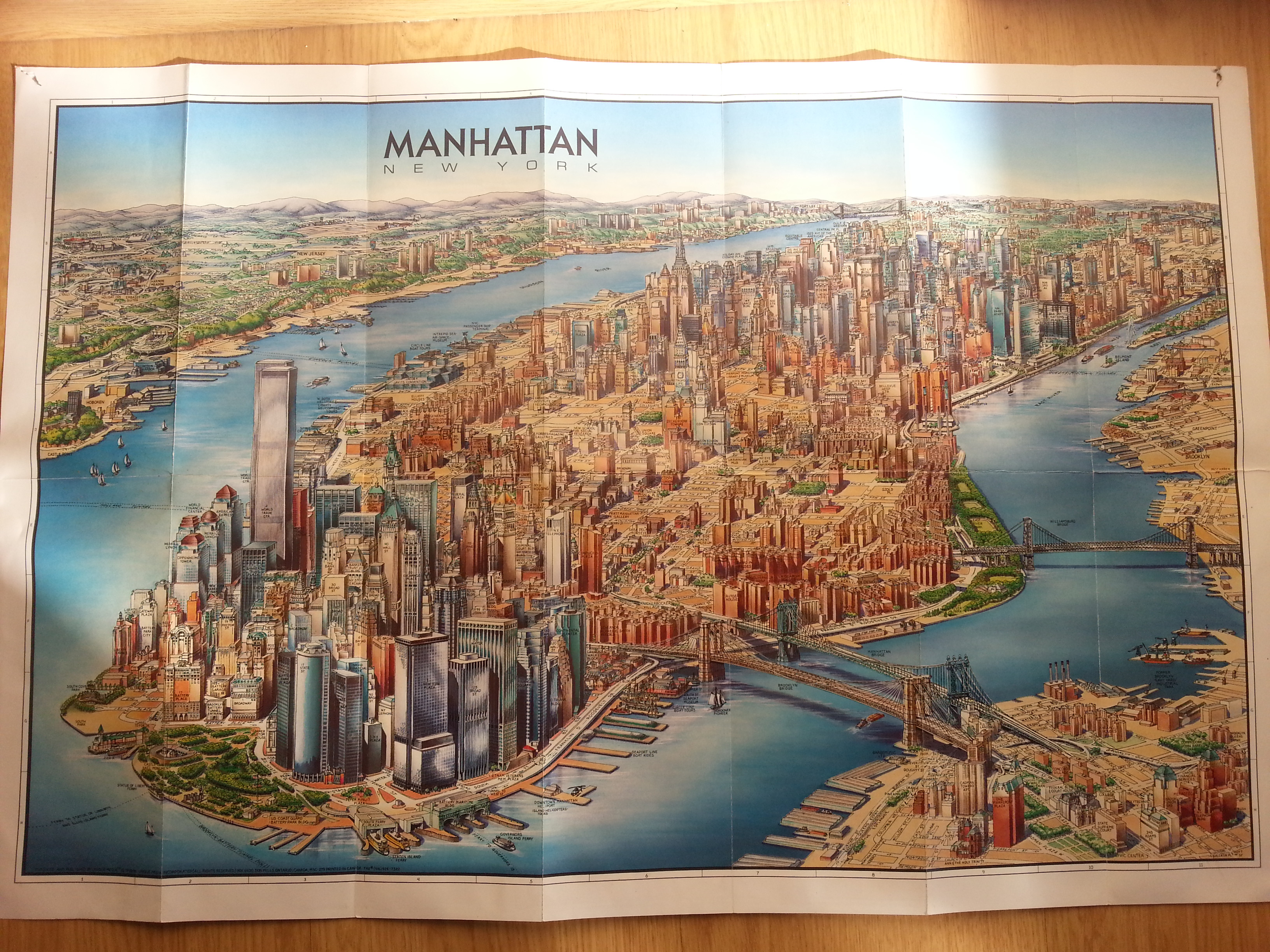 Manhattan Map 1996 (Bird View) [OC] [3264x2448] : r/MapPorn