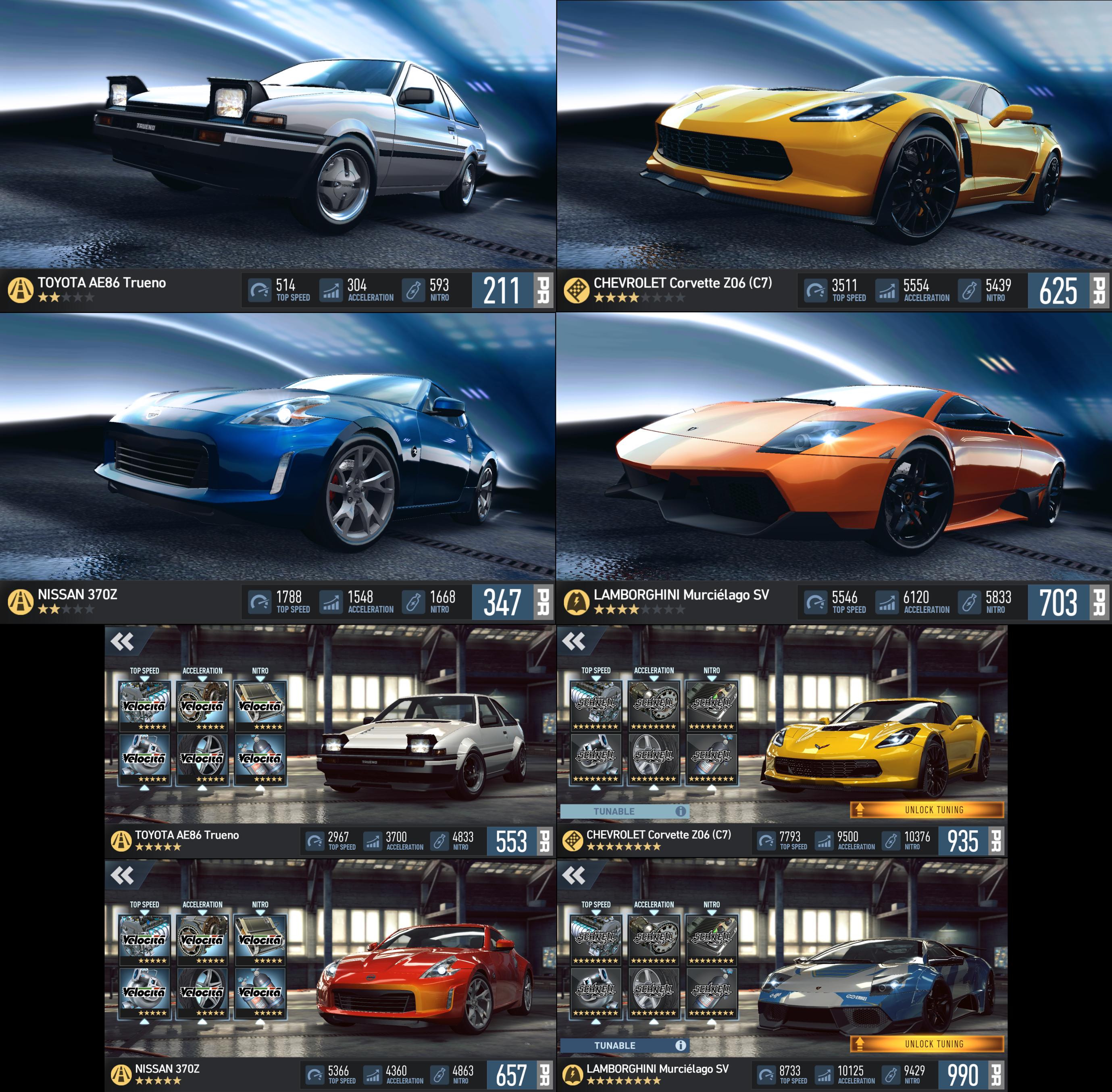 AE86, 370z, Corvette C7, Murcielago SV Preview + Max PR 1.74