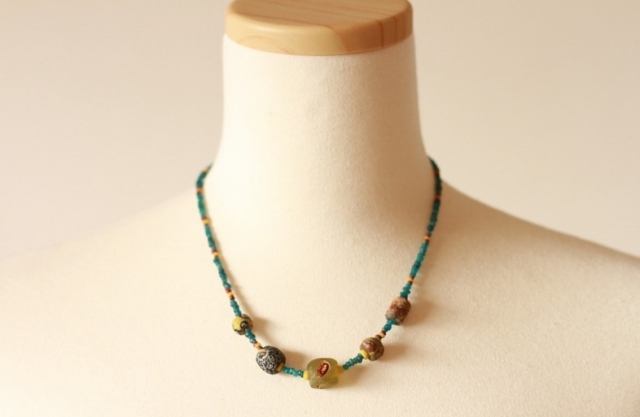 古代～中世 モザイク玉 イスラム玉 ネックレス アンティークビーズ