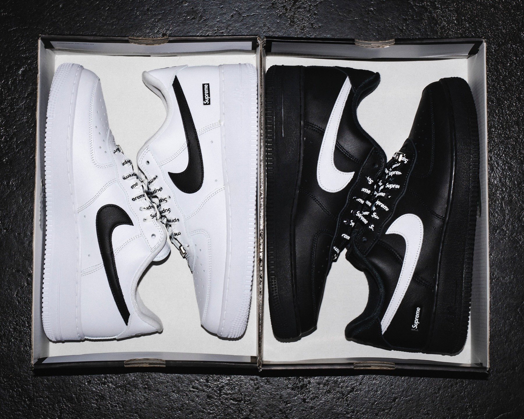 Supreme x Nike Air Force 1 Low Black/White Release Date 2025
