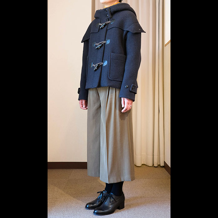 ミナペルホネン nordic moss ショートダッフルコート #navy | Lin