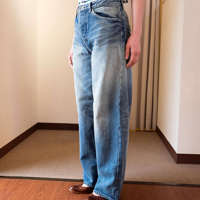 ミナペルホネンalwaysダメージバギーデニムパンツblue | Lin total