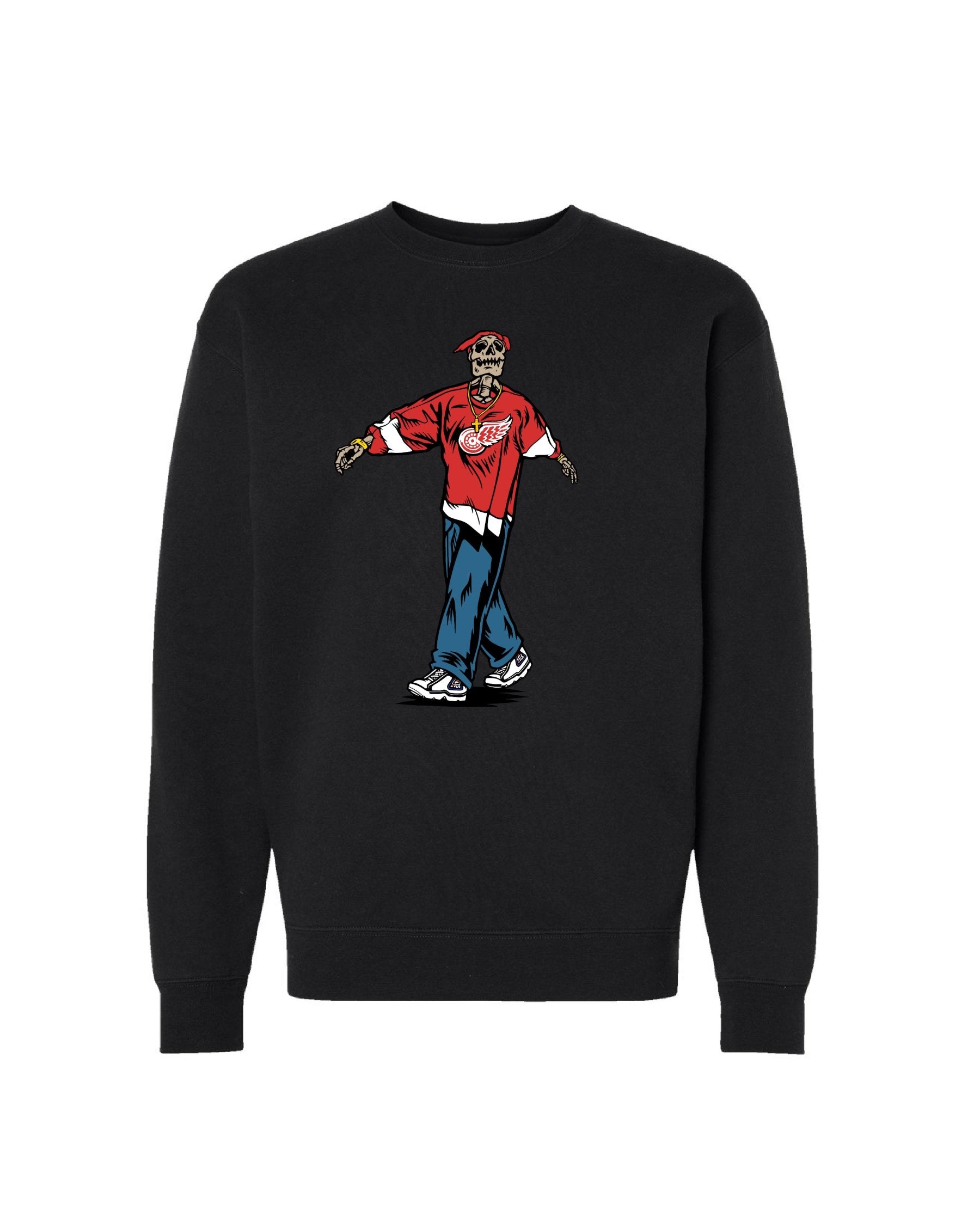 Ink Detroit - Tupac Wings Jersey Crewneck Sweatshirt- Black