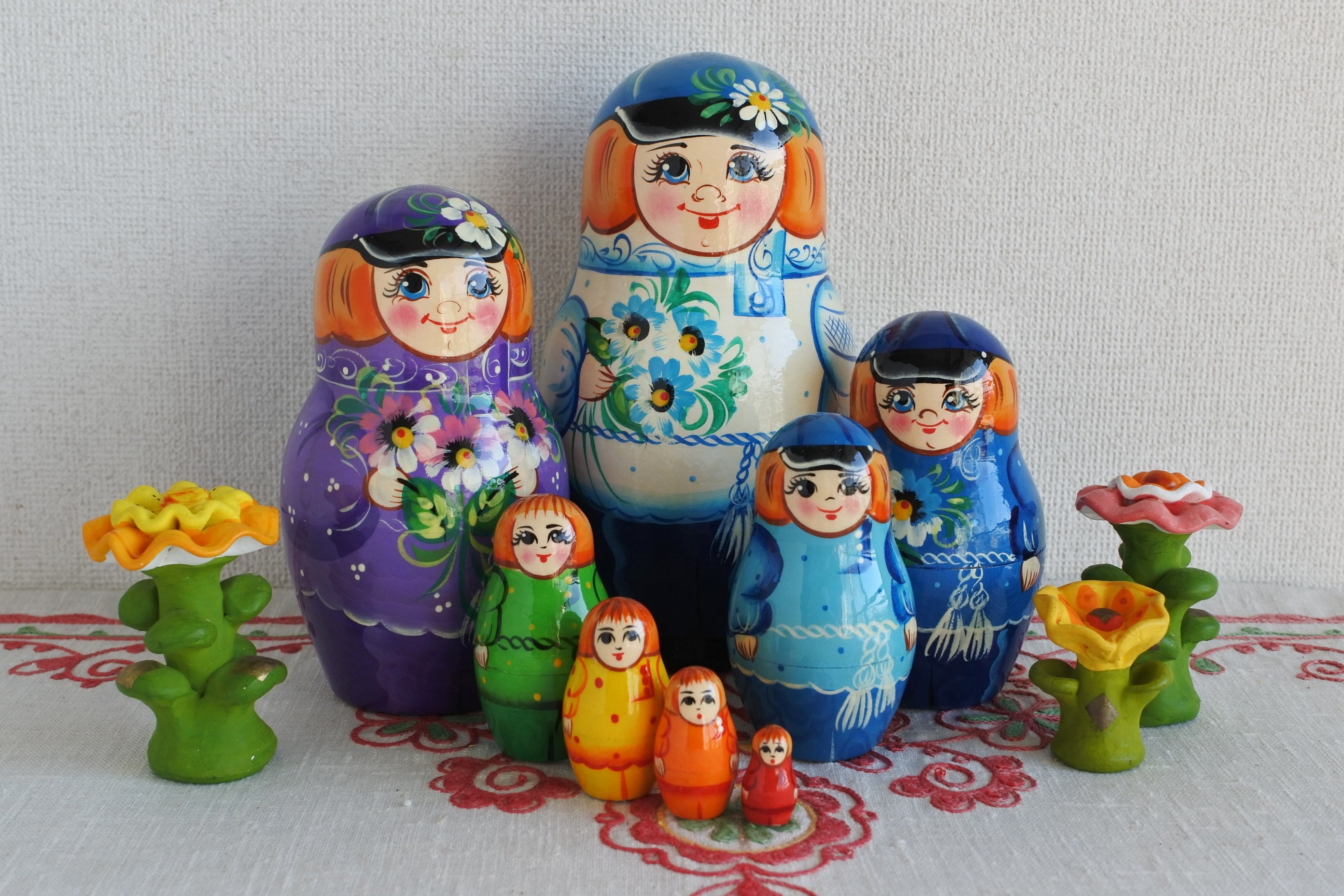 マトリョーシカ にじいろの男の子 8ピース ロシア雑貨いりえのほとり