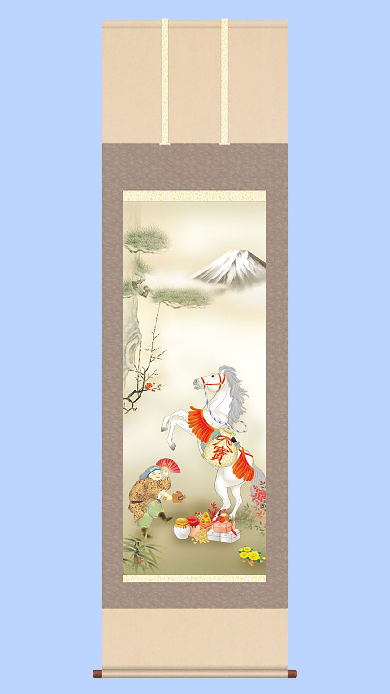 縁起画掛け軸 跳馬吉祥図 長江 桂舟 – 寿鳳人形の東芸