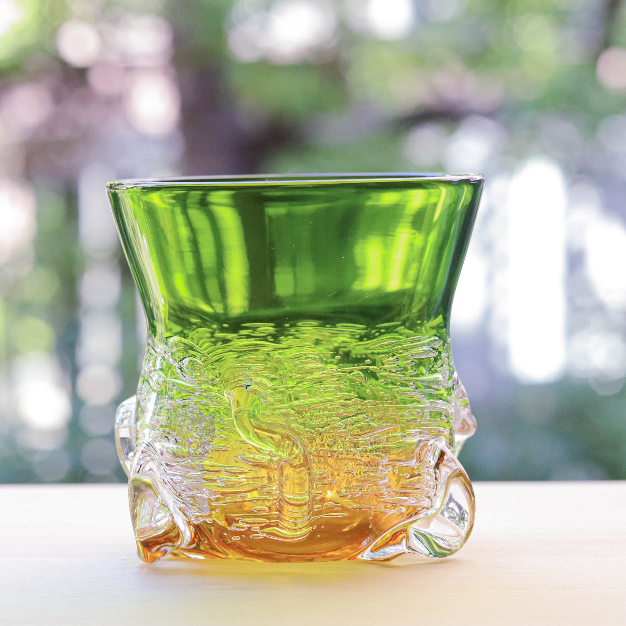 綾ガラス グラス | Jewelry Ice 氷の宝石 | 若草 アンバー | グラス