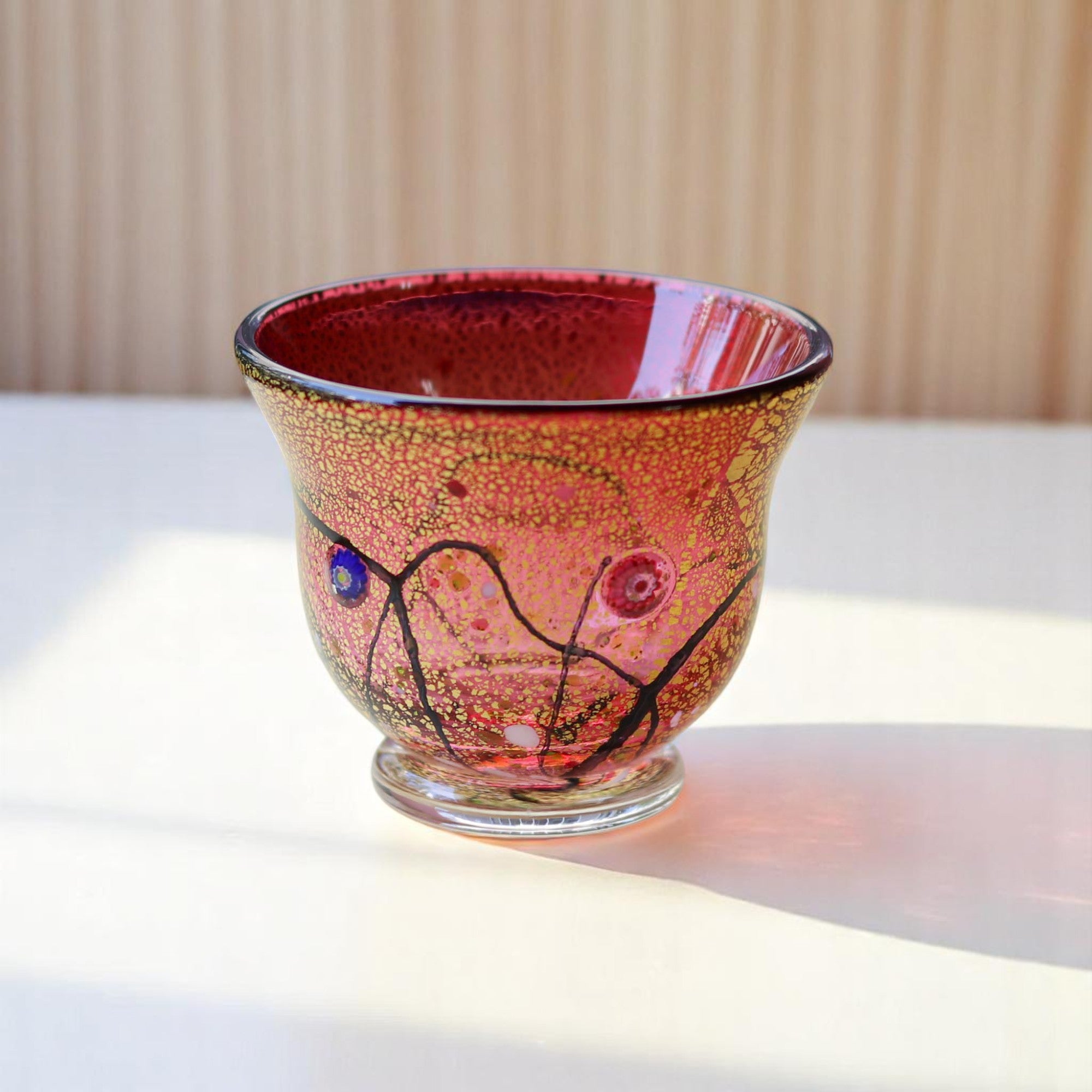 綾ガラス 酒器 | 光琳 雅 ぐい呑み | 金赤 | グラスアート黒木