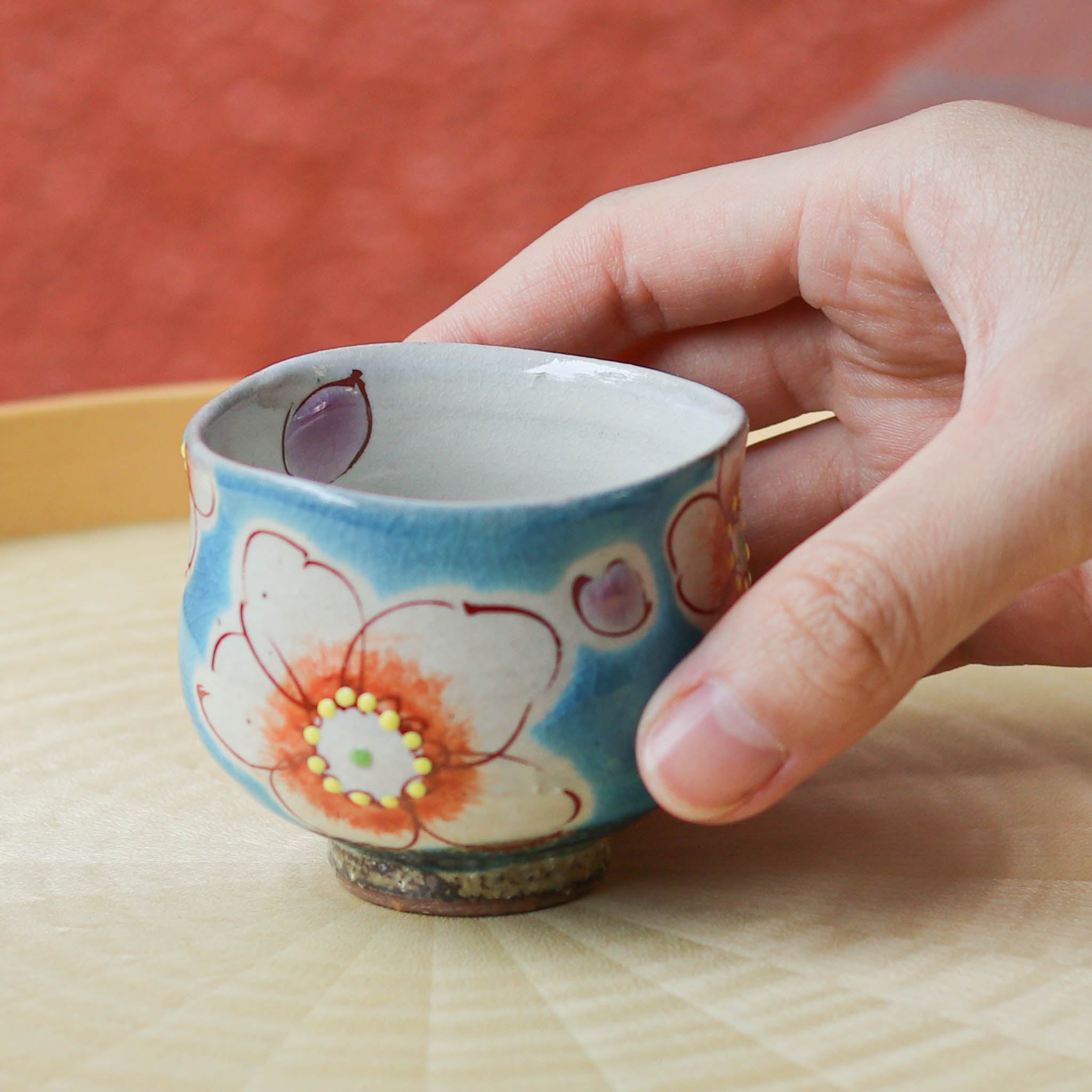 九谷焼 酒器 | ぐい呑み | トルコ花うらら | 虚空蔵窯