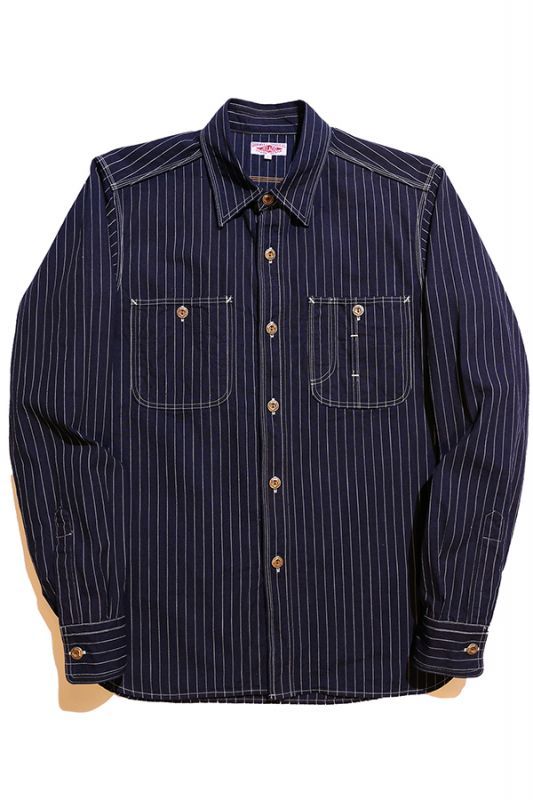 JELADO Railroader Shirt (レイルローダーシャツ) Indigo Stripe